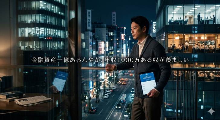 金融資産一億あるんやが、年収1…画像