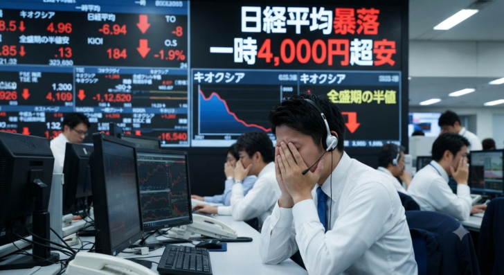 日経平均株価が一時4,000円…画像
